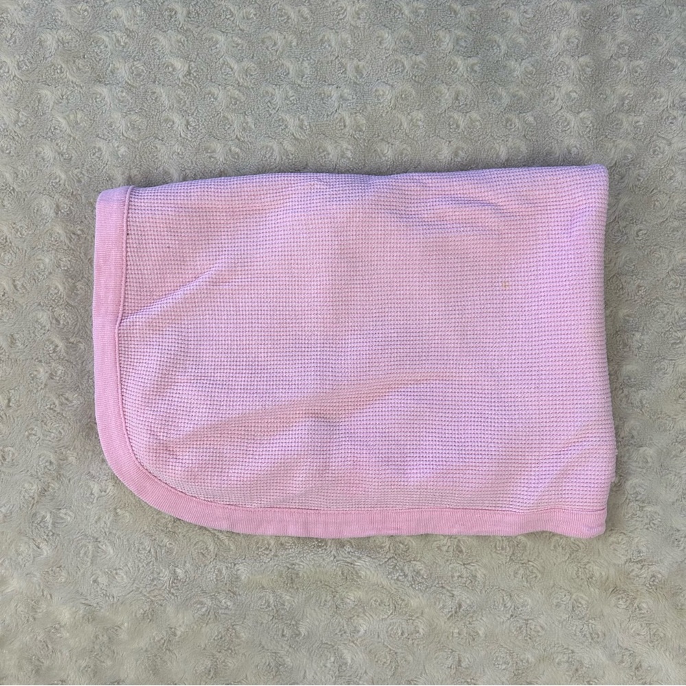 Garanimals Solid Light Pink Thermal Baby Blanket Waffle Weave Lovey Cotton